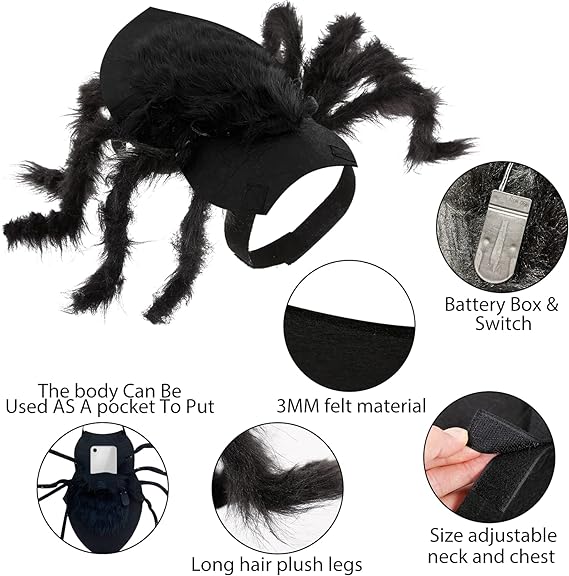 LED Spider Halloween Dog Costume