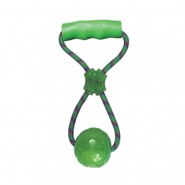 Kong Squeezz Ball With Rope Dog Toy, Assorted - Large