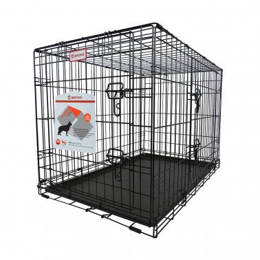 Petcrest® Double Door Dog Crate Black Color 48" x 30" x 32"
