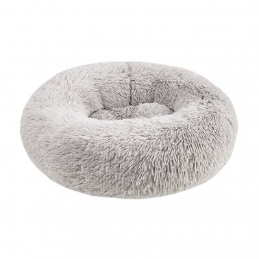 PETCREST Fur Donut Bed for Dogs & Cats 24" - Grey