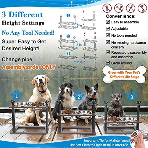 KEEBOFLY Elevated Dog Bowls