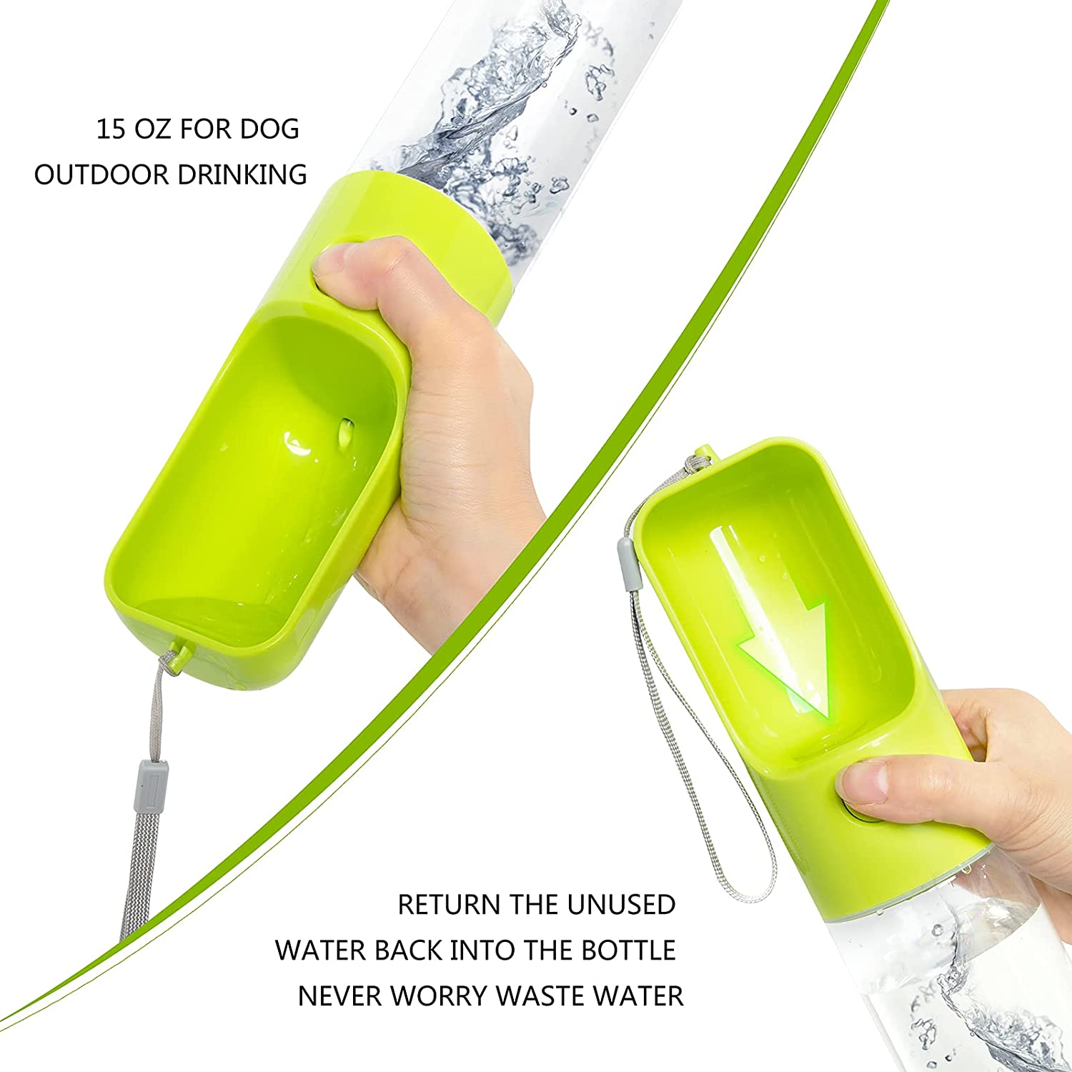 TRESPERROS Portable Pet Water Bottle - 15oz