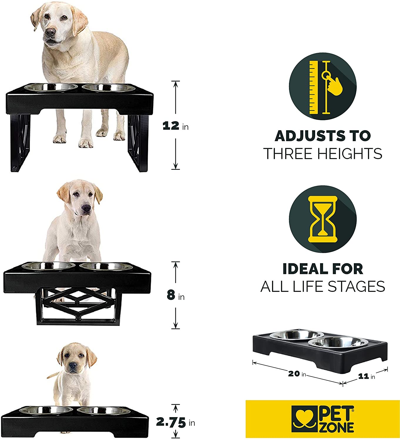 PET ZONE Designer Diner Elevated Bowls