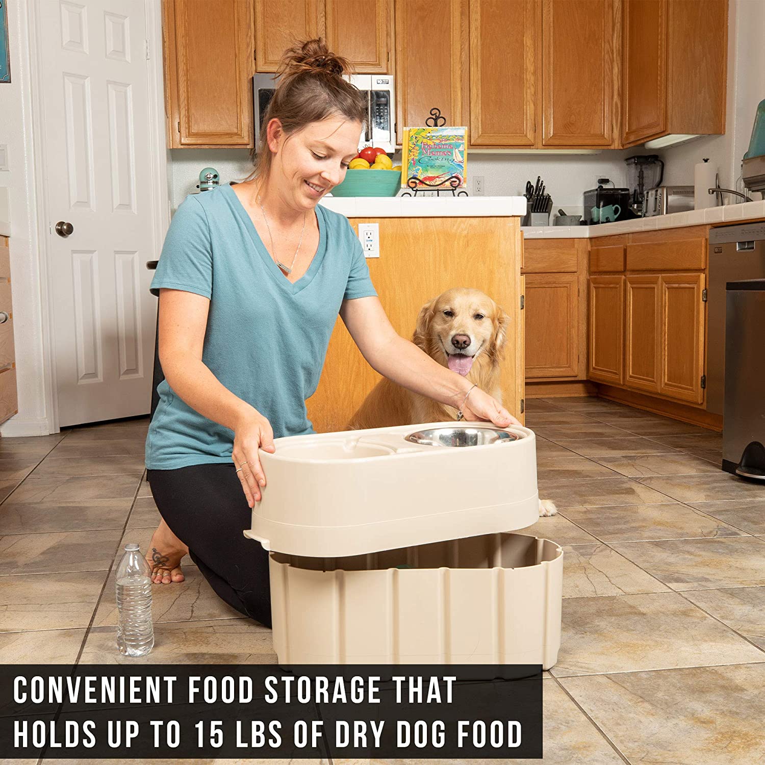 Store-N-Feed Elevated Dog Bowl