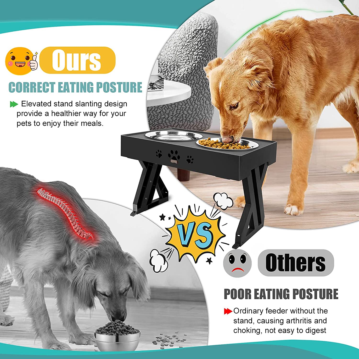 URPOWER Elevated Dog Bowls