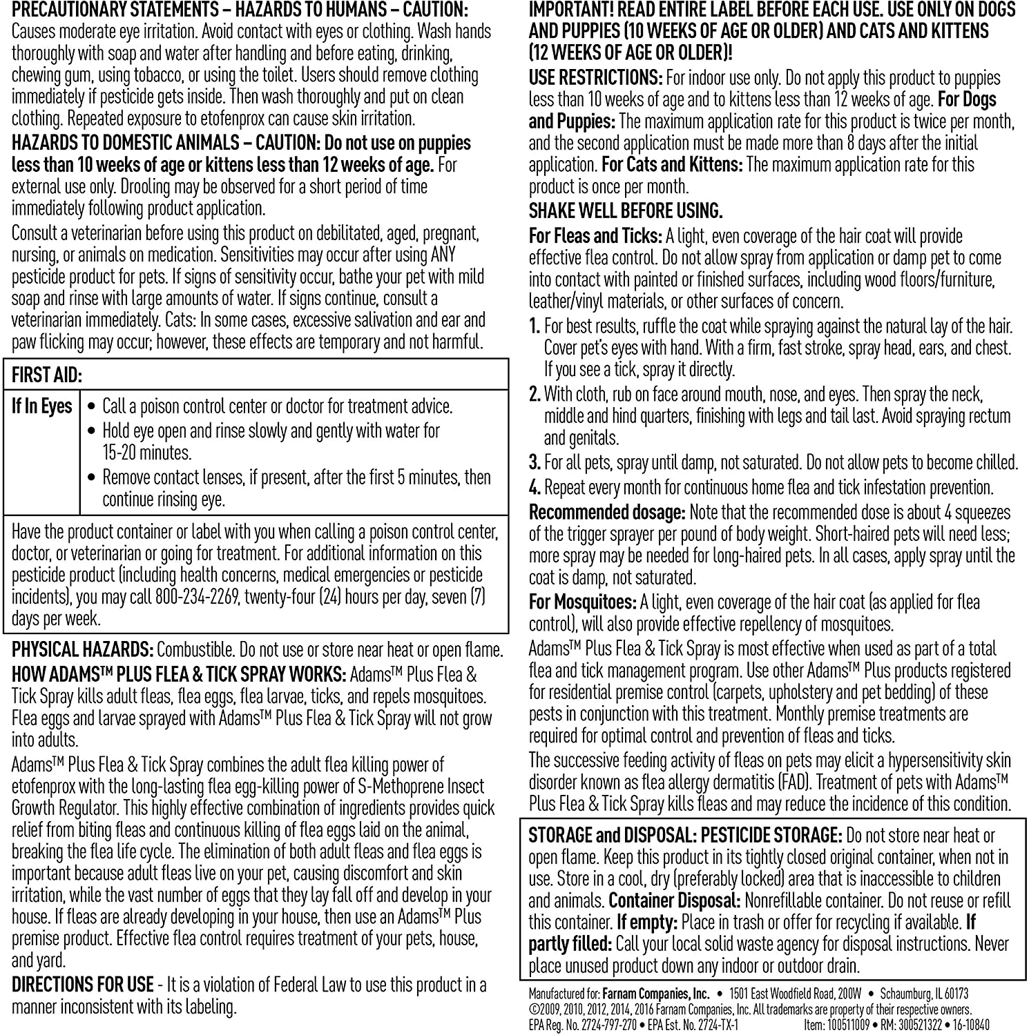 ADAMS Flea & Tick Spray - 16oz