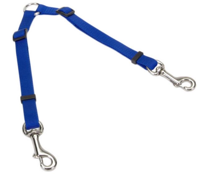Coastal 2 Dog Adjustable Coupler LG Blue - 3/4 In WD x 24-36 In