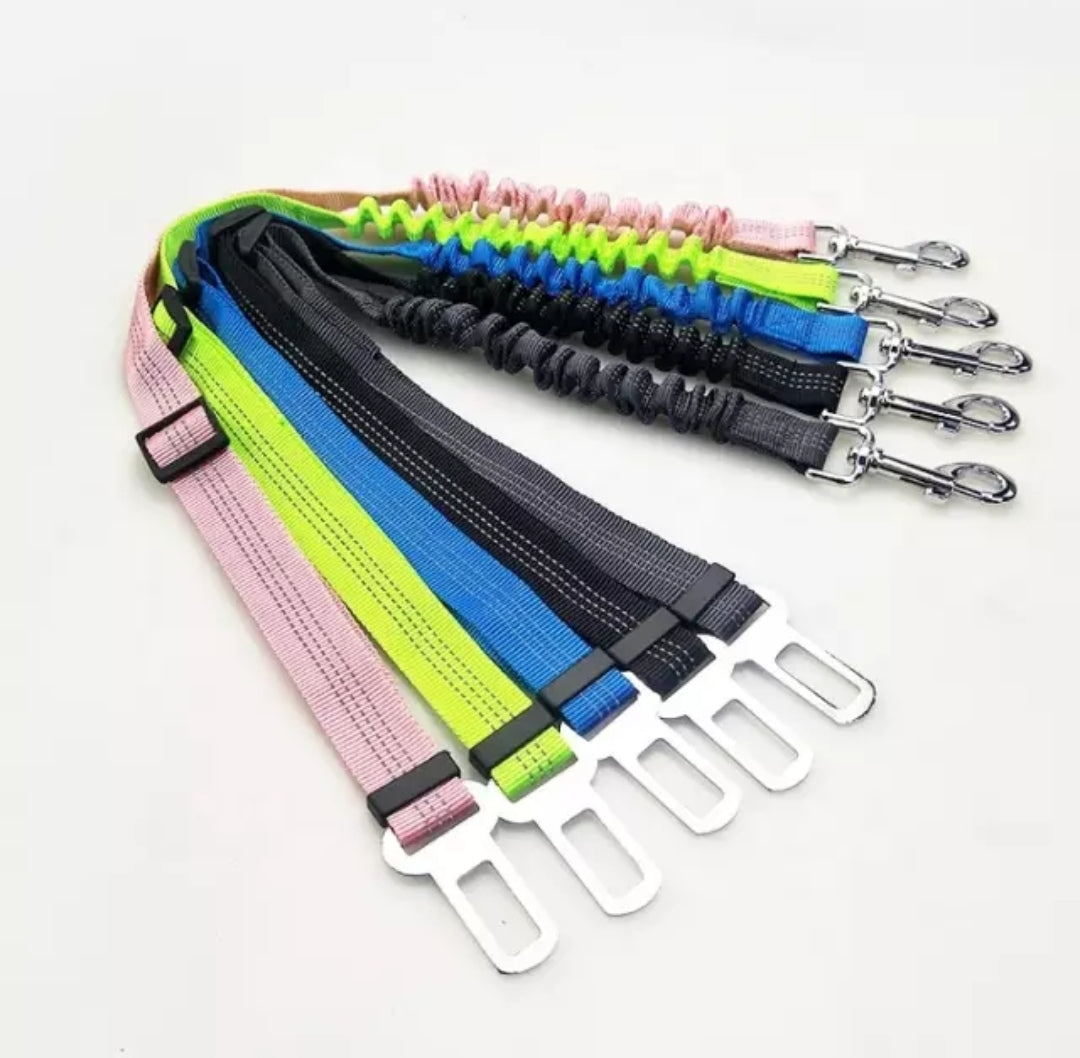 Adjustable Reflective Elastic Nylon Bungee dog car seat safety belt and Leash