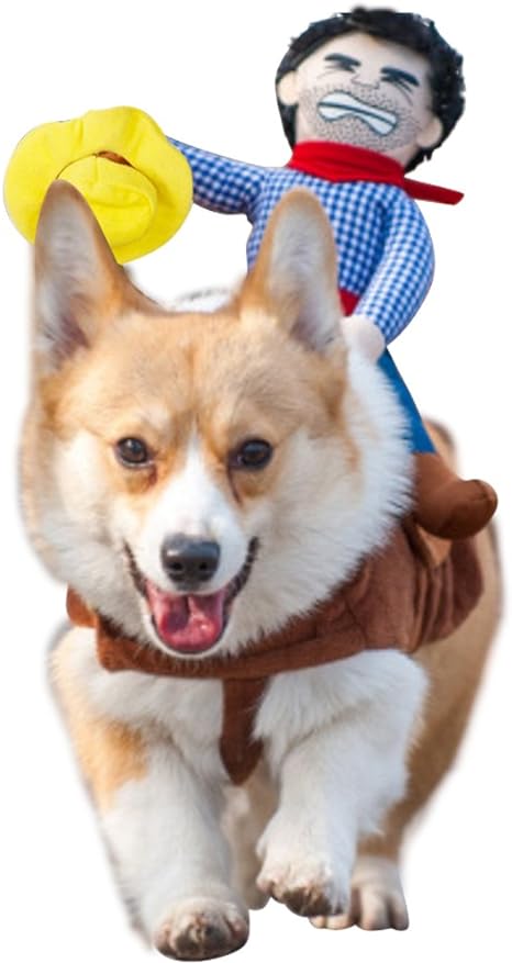 Funny Cowboy Rider Halloween Dog Costume