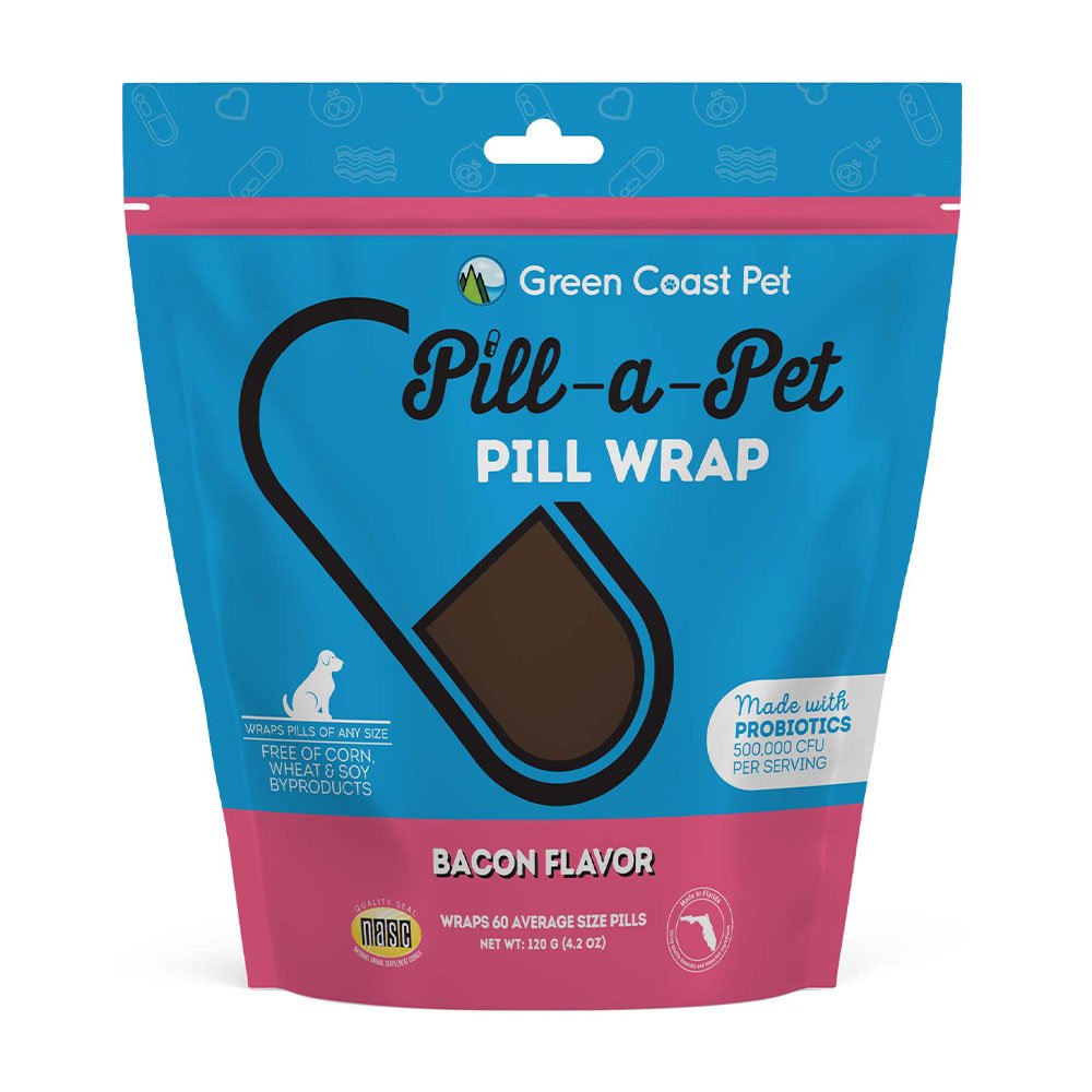 Green Coast Pet™ Bacon Flavor Pill-a-Pet Moldable Pill Wrap Dog Supplement - 60 Wraps
