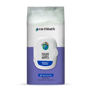 earthbath® Tushy Wipes, Rosemary & Chamomile Odor-Eating Enzymes & Baking Soda - 100 Ct
