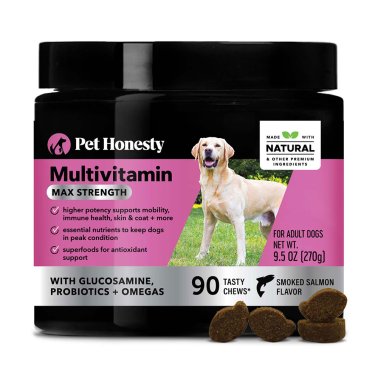 Pet Honesty Multivitamin Max Strength Salmon Flavored Soft Chews for Dogs 9.5oz - 90 Chews