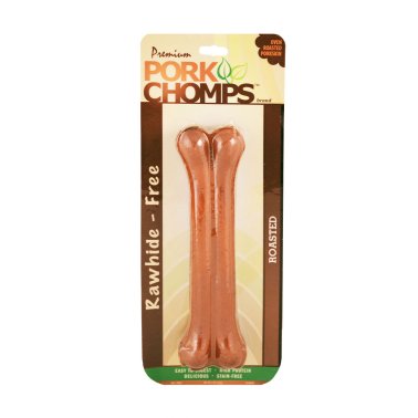 Pork Chomps™ Roasted Pork Flavored Pressed Bone Dog Treat - Single - 7 In