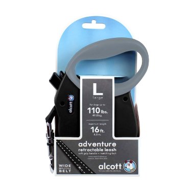 Alcott™ Adventure Black Retractable Leash - Large 16'