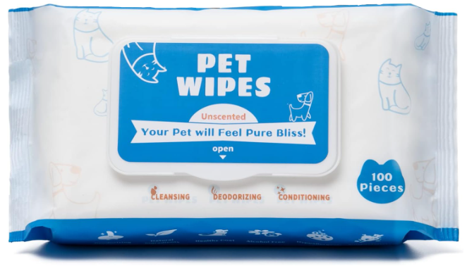 LATGLEND Pet Wipes for Dogs & Cats - 100 Ct