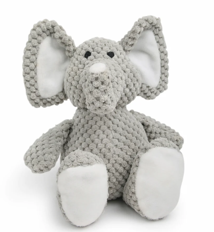 GoDog Checkers Elephant Squeaky Plush - Large