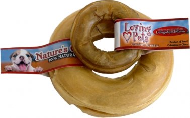Loving Pets Nature’s Choice® Pressed Rawhide Donuts Dog Treat - 6 In
