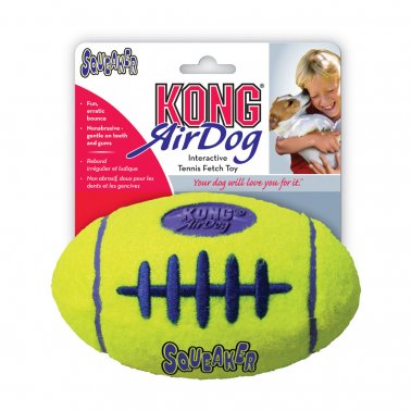 Kong Airdog Squeaker Football Dog Toy, Yellow - Small