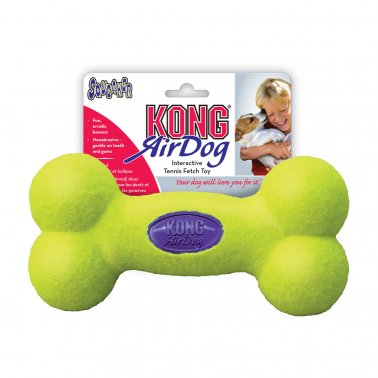 Kong® Airdog® Squeaker Bone Dog Toy, Yellow - Small