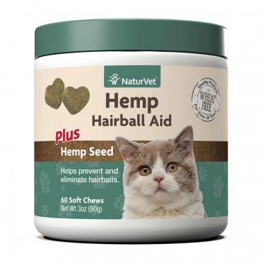 Naturvet Wheat Free Hemp Hairball Aid Plus Hemp Seed Cats Soft Chew - 60 Ct