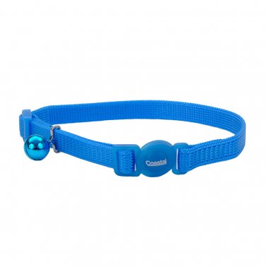 Coastal Safe Cat Adjustable Snag-Proof Breakaway Collar, 3/8 In x 8-12 In - Blue