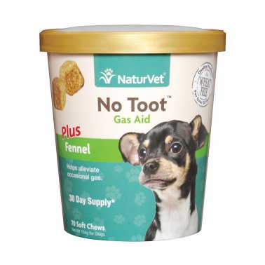 Naturvet No Toot - Wheat Free Plus Fennel Gas Aid Dogs Soft Chew - 70 CT