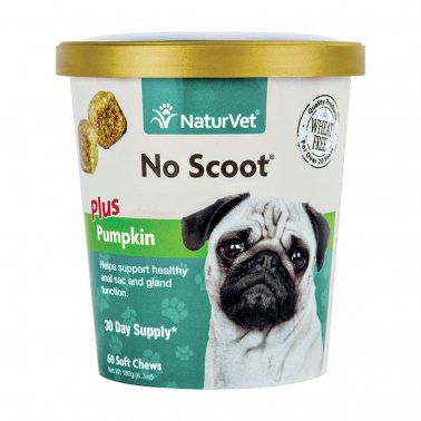 NaturVet No Scoot - Wheat Free Plus Pumpkin Dog Soft Chew - 60 CT