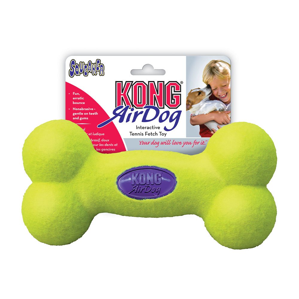 Kong® Airdog® Squeaker Bone Dog Toy, Yellow - Medium