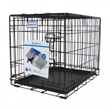 Petcrest Single Door Dog Crate Black Color 36