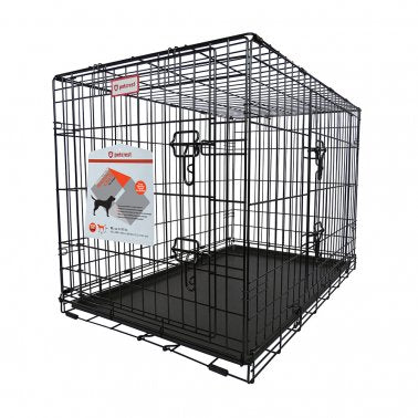 Petcrest® Double Door Dog Crate Black Color 42" x 28" x 30"