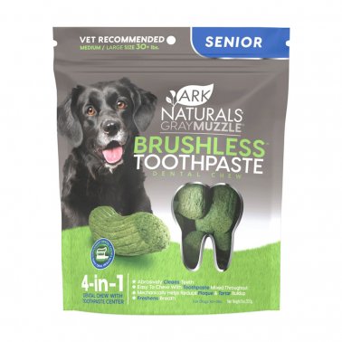Ark Naturals Gray Muzzle Brushless Toothpaste Dog Dental Chew 7.8oz - Medium/Large