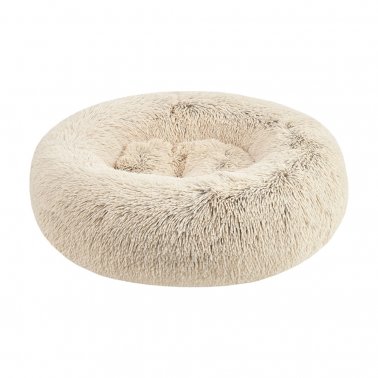 PETCREST Fur Donut Bed for Dogs & Cats 30" - Tan