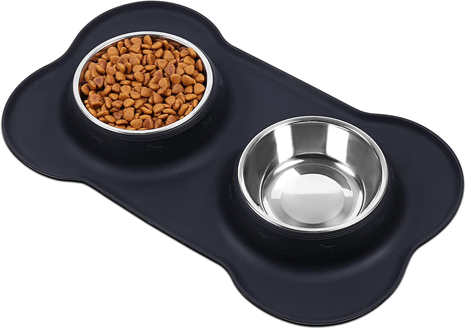 VIVAGLORY Dog Bowls with Non Spill/Skid Resistant Silicone Mat