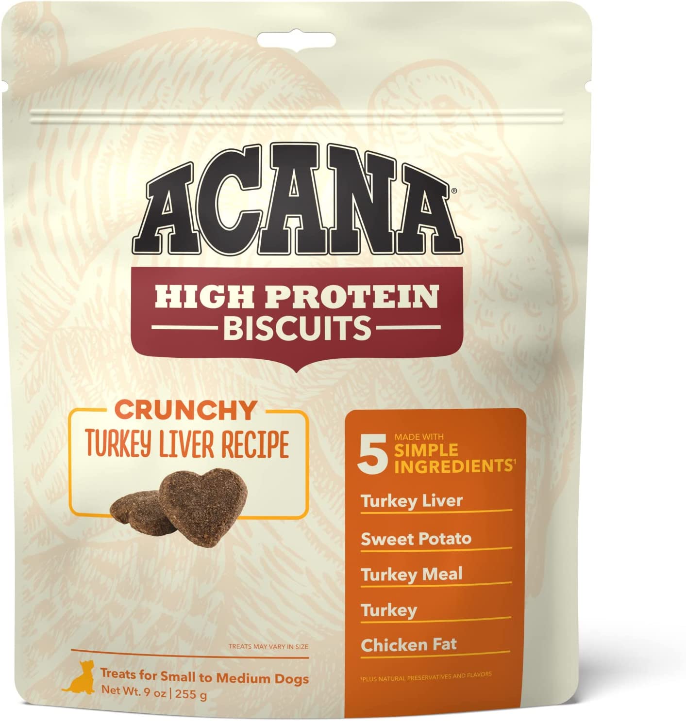 ACANA High-Protein Biscuits, Crunchy Turkey Liver Recipe - 9oz