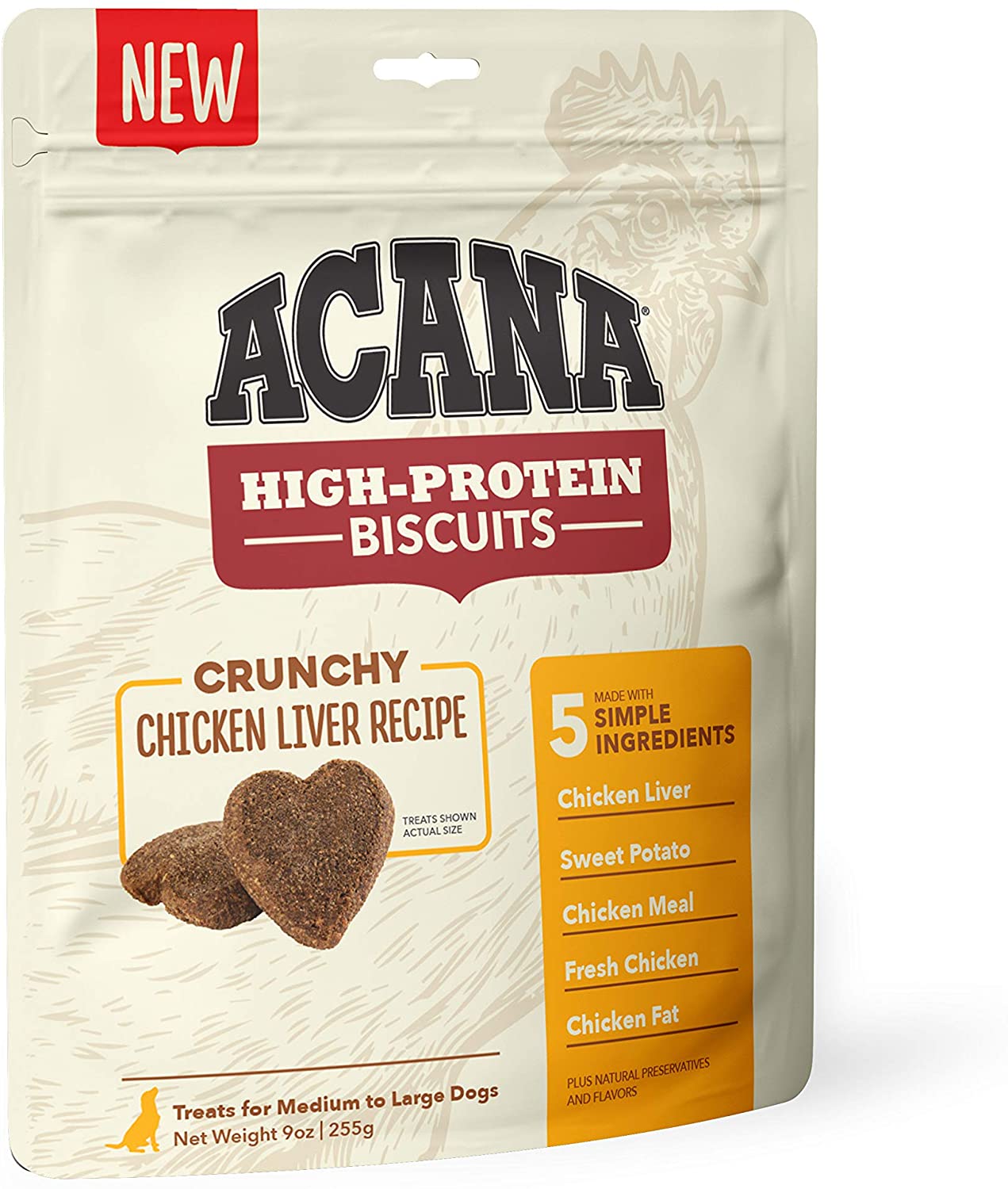ACANA High-Protein Biscuits, Crunchy Chicken Liver Recipe - 9oz