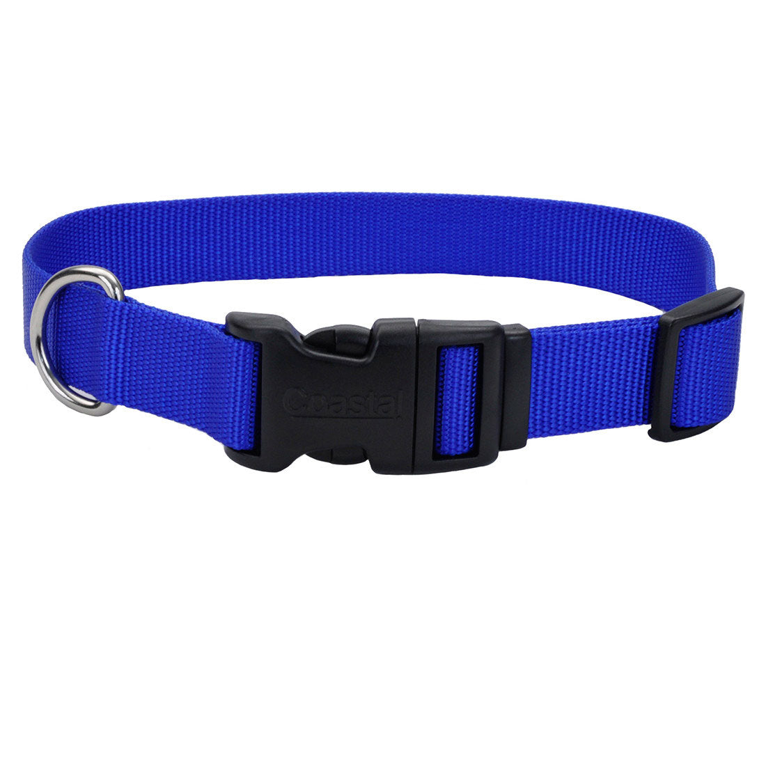 Coastal Adjustable Dog Collar with Plastic Buckle, Blue - 3/4In x 14 - 20In